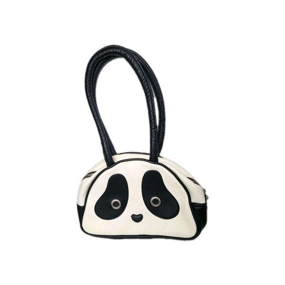 Panda Handbag MORN CREATIONS 6x9 Inch PANDARAMA Black And White Shoulder Bag - Picture 1 of 12